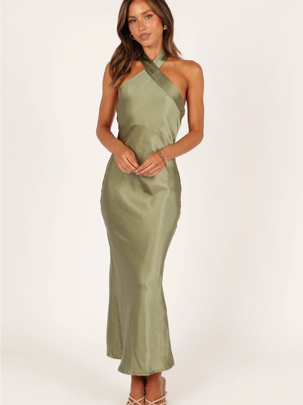 Petal & Pup Olive Green Midi Dress